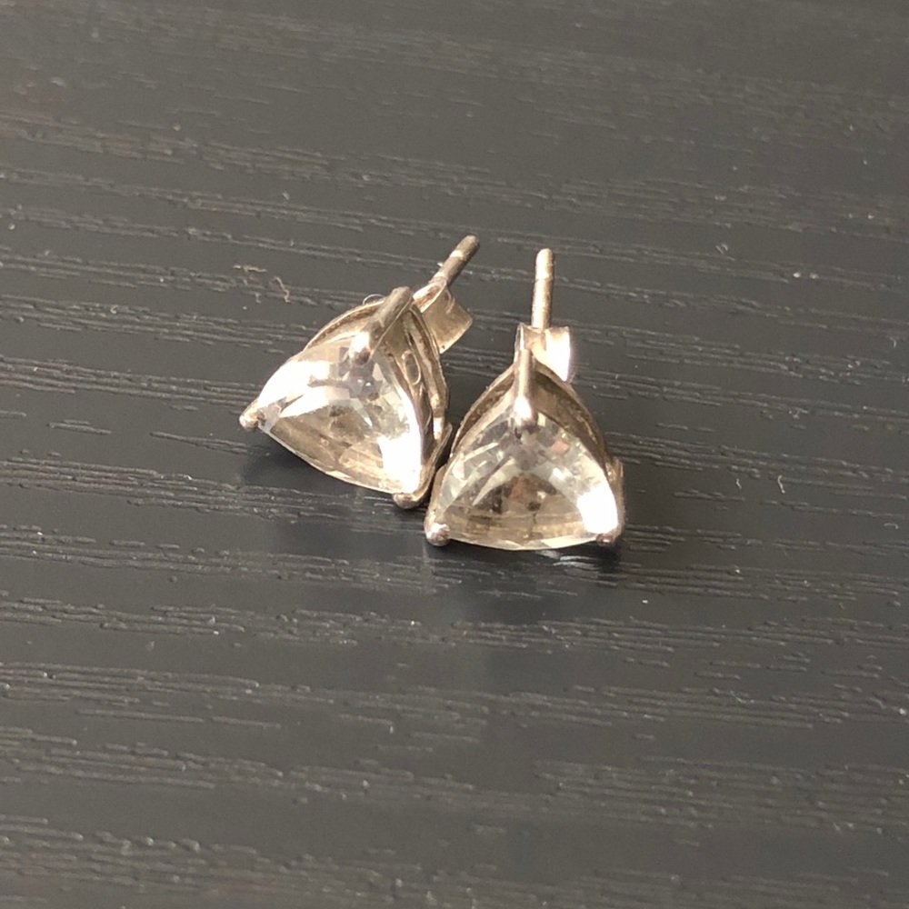 Triangle cz earrings